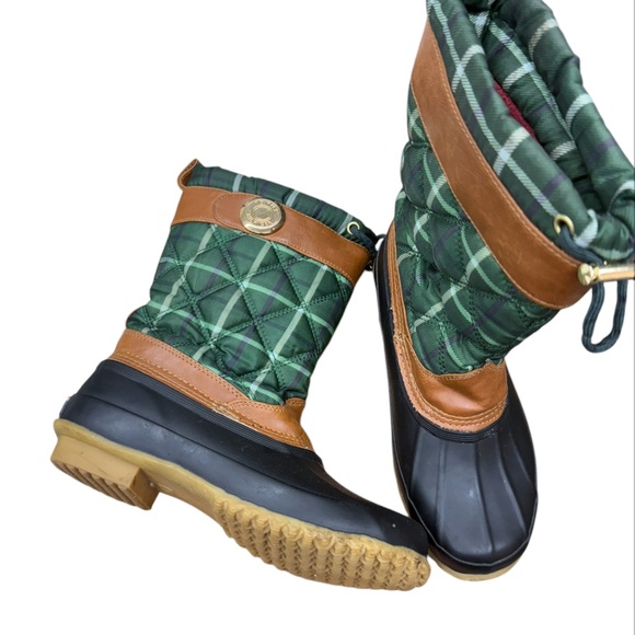 Tommy Hilfiger Arcadia Green Multi Plaid Winter Boots NWOT - Picture 9 of 10